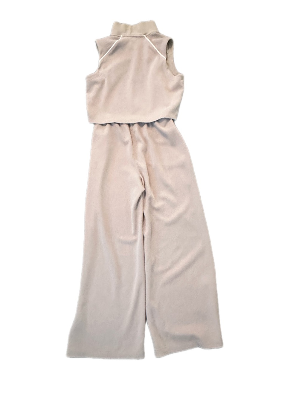 SPANX Air Pique Sleeveless Wide-Leg Jumpsuit with White Piping - Picture 2 of 6